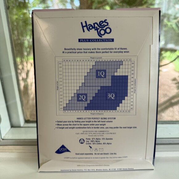 Hanes Too Day Sheer Control Top Reinforced Toe Plus Size 3Q Classic Navy Hosiery - Picture 4 of 4